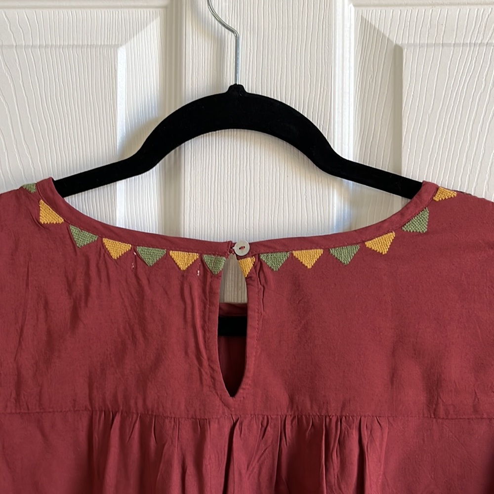 Hazel Boho Style Embroidered blouse / SZ XS - Picture 8 of 10